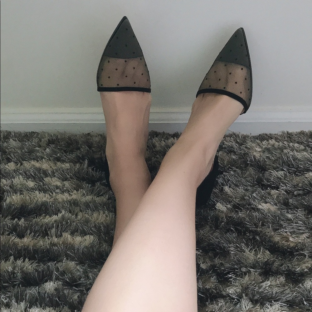 Christian Dior D-Vision Pump Heels Black Polka Dot Mesh Suede Gold Hardware 36 - Picture 10 of 11